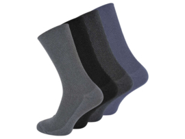 4 pack diabetes sokken - Zonder elastische boord - Naadloos - Blauw/Gijs Mix