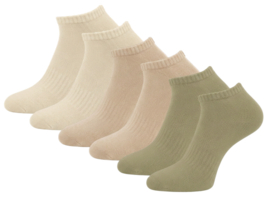 6 paar Katoenen dames sneakersokken - Naadloze sokken - Botanic mix