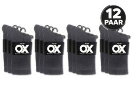 12 Paar Naadloze sokken met Lichte Badstofzool - Antraciet