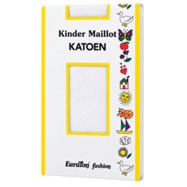 Dunne Katoenen Meisjesmaillot - Kindermaillot - Wit