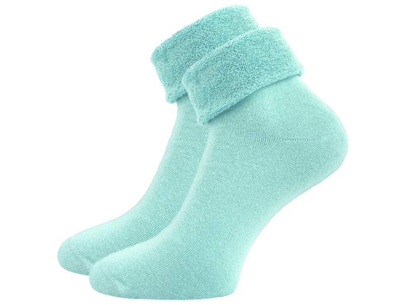 Thermo Huissok - Katoen - Naadloos - Lichtblauw - One size (36-40)