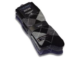 3 paar heren thermosokken - volledige badstofvoering - Ruit-mix