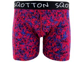 Boxershort - SQOTTON® - Criss Cross - Rood/Blauw