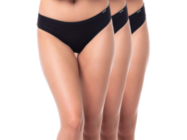 3 stuks Dames slips Low Waist Zwart