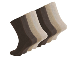8 pack diabetes sokken - Zonder elastische boord - Naadloos - Bruin Mix