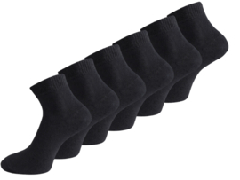 6 paar Naadloze Bamboe Quartersokken - Zwart