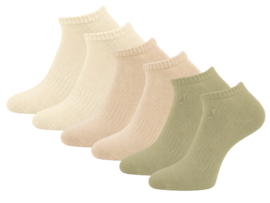 6 paar Katoenen dames sneakersokken - Naadloze sokken - Botanic mix