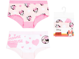 2 Pack Meisjes hipsters - Minnie Mouse - Roze-Wit