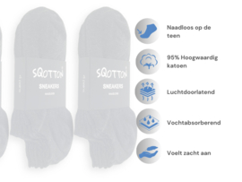 12 paar Katoenen sneakersokken - Naadloos - Antraciet