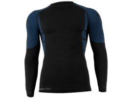 Heren thermoshirt met lange mouwen - Blauw/Zwart