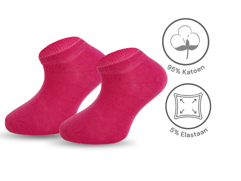 6 paar meisjes Sneakersokken - Katoen - SQOTTON® - Roze-Mix