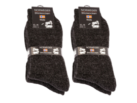 4 paar Gebreide Noorse sokken - Extra dik en warm - Antraciet