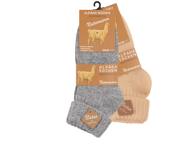 2 paar dames wollen sokken - met Alpacawol - Grijs/Beige