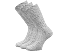 3 paar Noorse wollen sokken - Licht Grijs Gemêleerd