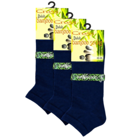 3 paar halfhoge sneakersokken - Bamboe sokken - Naadloos - Marineblauw