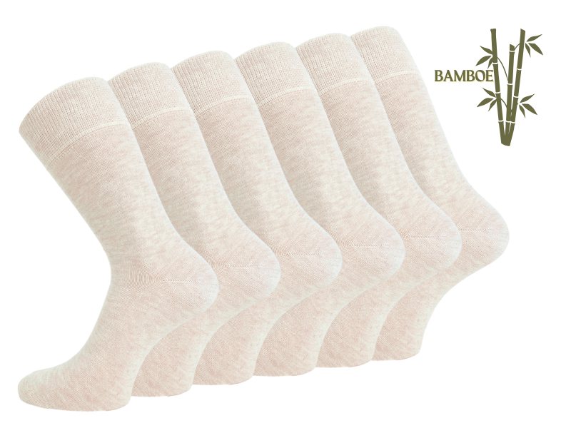 6 paar SQOTTON® Bamboe sokken - Naadloos - Coffee Cream