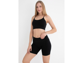 Sportbeha met spaghettibandjes en gekruiste rug – WOOSTER® - Zwart