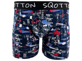 Boxershort - SQOTTON® - Stars - Marineblauw
