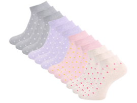 12 paar Dames sneakersokken - Soft Mix - Little Dots