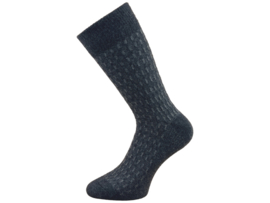 Lamswollen sokken - Geblokt - Antraciet