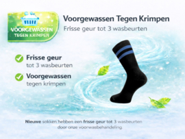 3 paar Naadloze herensokken met strepen - Zwart/Blauw