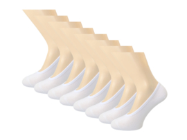 8 paar Footies - SQOTTON - Platte naad - Wit