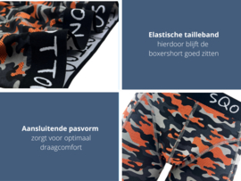 Boxershort - SQOTTON® - Camouflage - Oranje