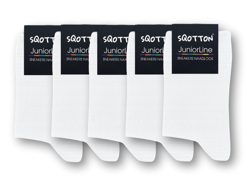 5 paar Kindersokken - Katoen - SQOTTON® - Wit