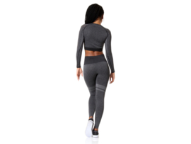 Dames sportkleding - Sportset - Luchtdoorlatend - Zwart Melange