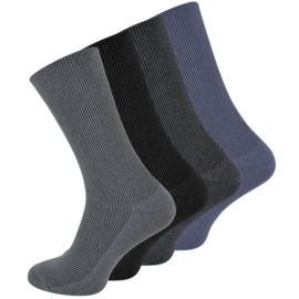 4 pack diabetes sokken - Niet knellende boord - Blauw/Grijs/Zwart Mix