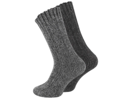2 paar Noorse wollen sokken - Unisex - Antraciet mix