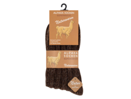 2 paar Wollen sokken - Grof gebreid - met Alpacawol - Beige-Bruin