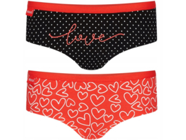 Cadeau - Dames slips - Love - Zwart/Rood