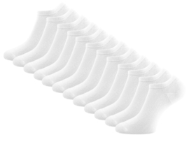 12 paar Katoenen sneakersokken - Naadloos - Wit