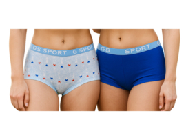 Dames boxershorts - 4-Pack - Katoen - Blauw-Lichtblauw