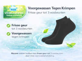 6 paar Badstof sneakersokken - SQOTTON® - Zwart