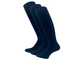 3 paar Katoenen kniekousen - Naadloos - Drukvrije boord - Marineblauw