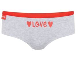 Cadeau - Dames slips - Love - Grijs/Rood