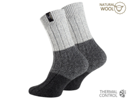 4 paar Noorse wollen sokken - Antraciet/Grijs