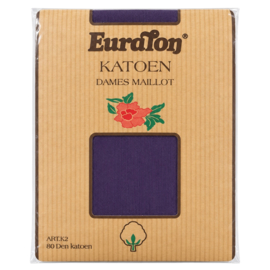 Katoenen damesmaillot/panty - 80 denier - Mat - Paars