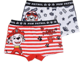 2 Pack PAW Patrol Jongens boxershorts - Biologisch Katoen - Wit/Blauw-Rood/Wit