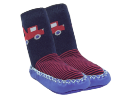 Baby Slofjes - Jongens Pantoffels - Marineblauw-Rood