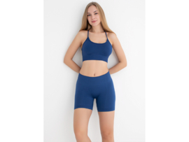 Sportbeha met spaghettibandjes en gekruiste rug – WOOSTER® - Blauw