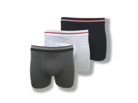 3 stuks Basic Boxershorts - Katoen - Zwart-Grijs-Antraciet