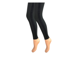 Dames legging - Katoen - Fluweel streep - Zwart