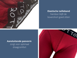 Boxershort - SQOTTON® - Basic - Bordeaux Rood