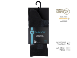 Outdoorsokken met merinowol - Unisex - Zwart