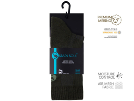 Outdoorsokken met merinowol - Unisex - Olijfgroen