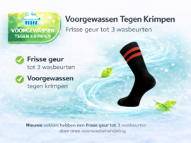 3 paar Naadloze herensokken met strepen - Zwart/Rood