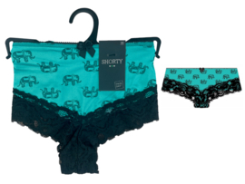 Dames Hipster - kant - olifant - turquoise-zwart